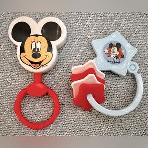 Disney Mickey Mouse Combo Pack Character Rattle & Keyring Teether, Mickey